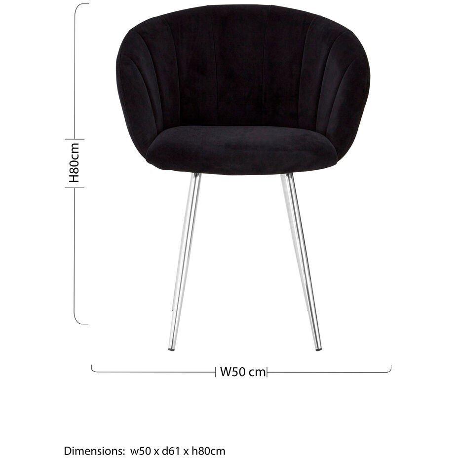 Black - Fifty Five South - Vogue Black and Silver Velvet Chair - 3