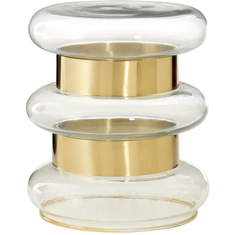 Fifty Five South  Margot Clear Glass Side Table - Gold