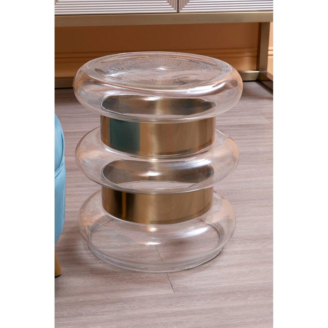 Gold - Fifty Five South - Margot Clear Glass Side Table - 2