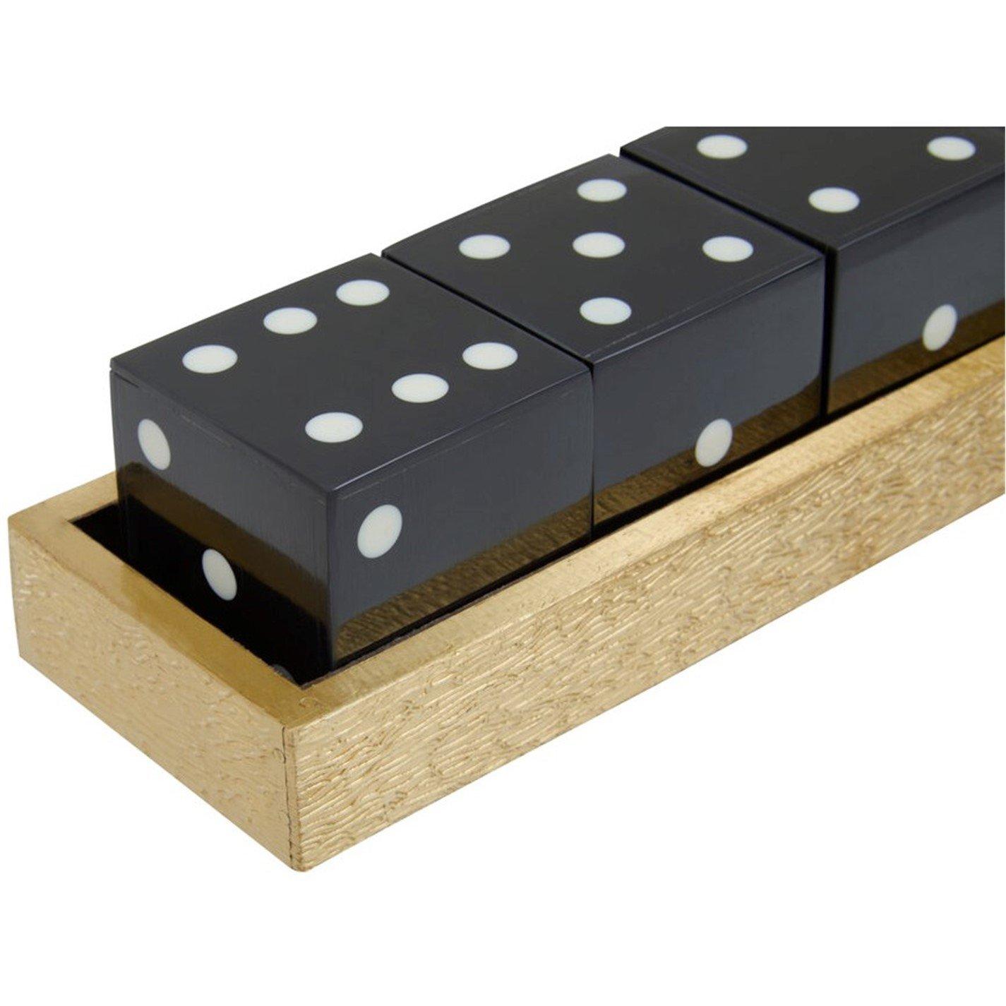 Black - Fifty Five South - Churchill Games Gold Dice Set with 5 Black Dice - 3