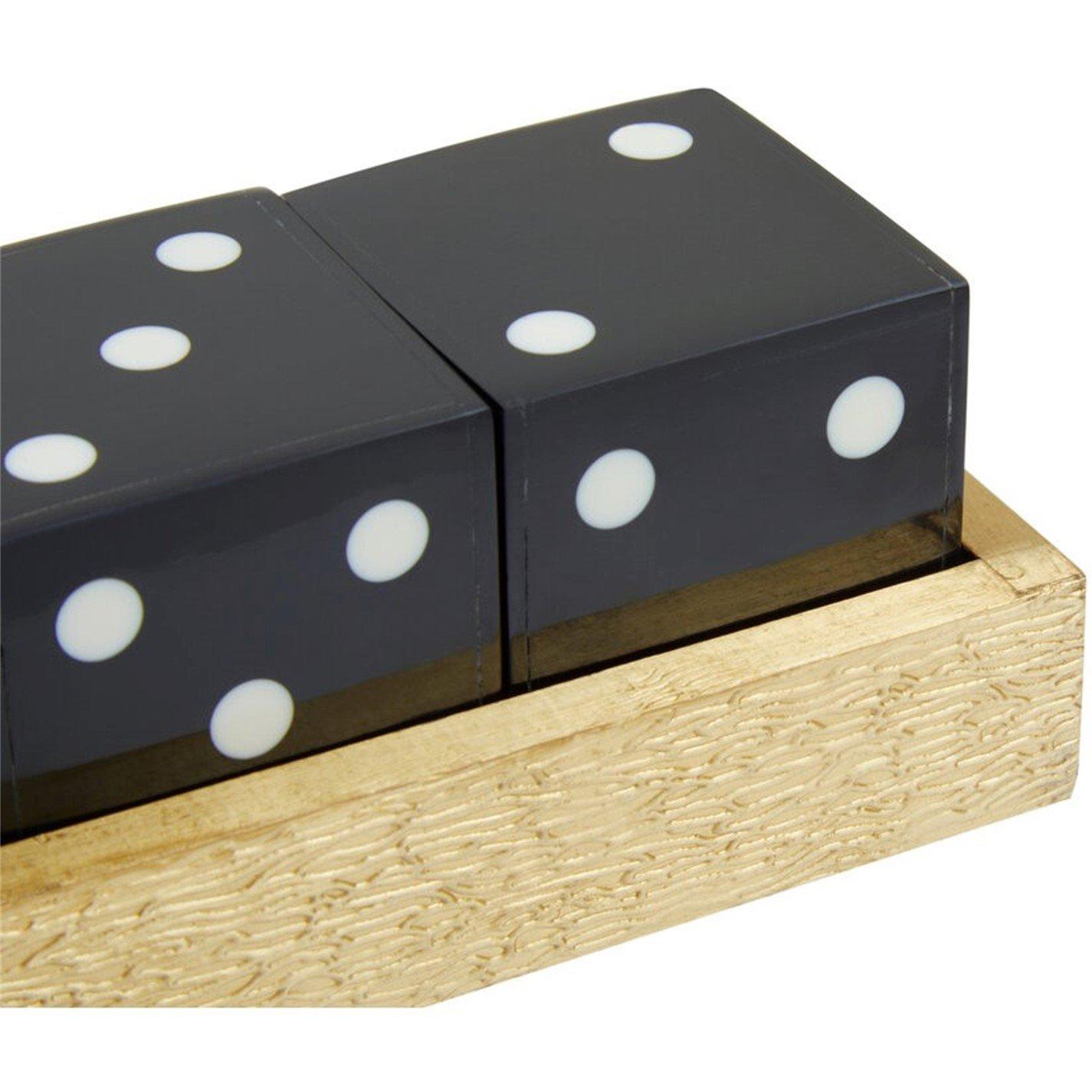 Black - Fifty Five South - Churchill Games Gold Dice Set with 5 Black Dice - 4
