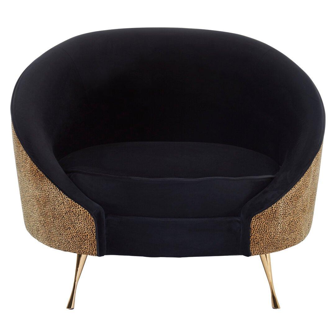 Fifty Five South  Manhattan Leopard Print Armchair - Black