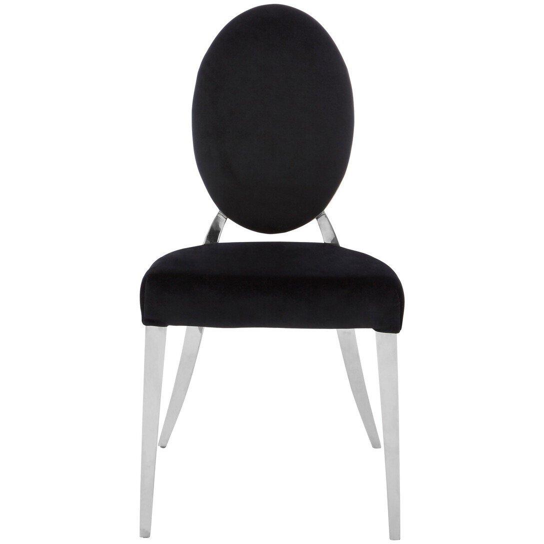 Black - Interiors by Premier - Yasmin Black Velvet And Silver Chair - 2