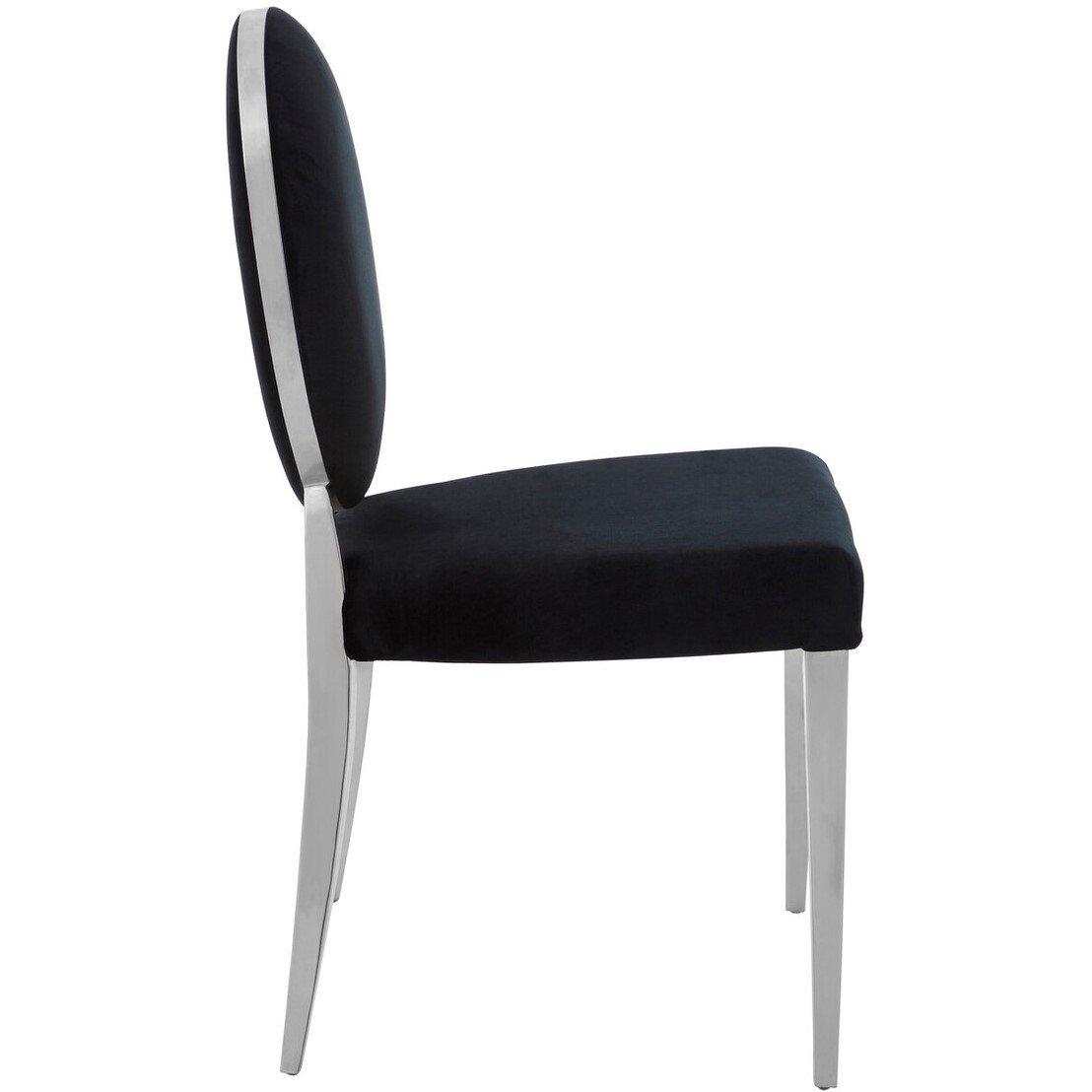 Black - Interiors by Premier - Yasmin Black Velvet And Silver Chair - 5