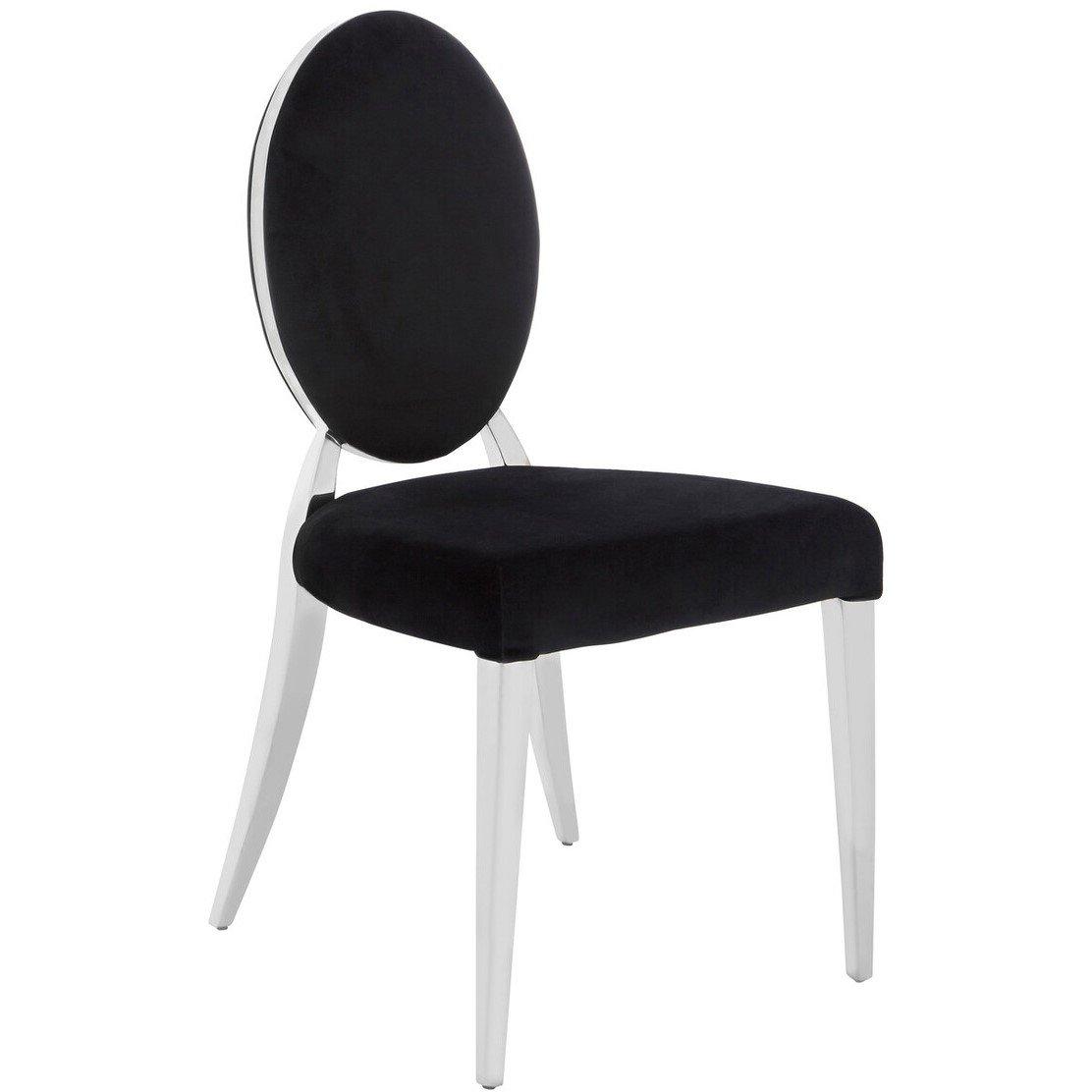 Black - Interiors by Premier - Yasmin Black Velvet And Silver Chair - 6