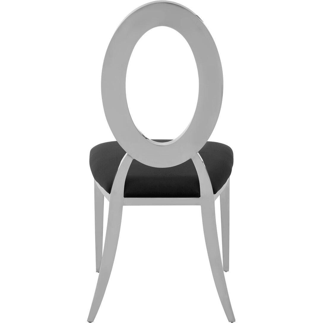 Black - Interiors by Premier - Yasmin Oval Back Black Velvet Dining Chair - 3