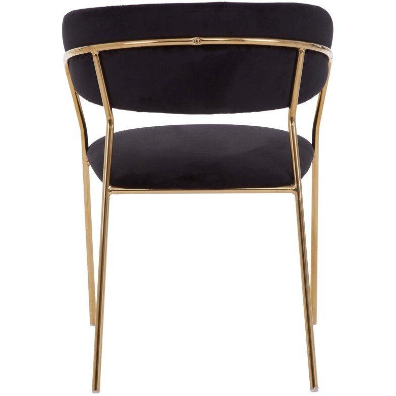 Black - Interiors by Premier - Tamzin Black Channel Gold Finish Dining Chair - 2