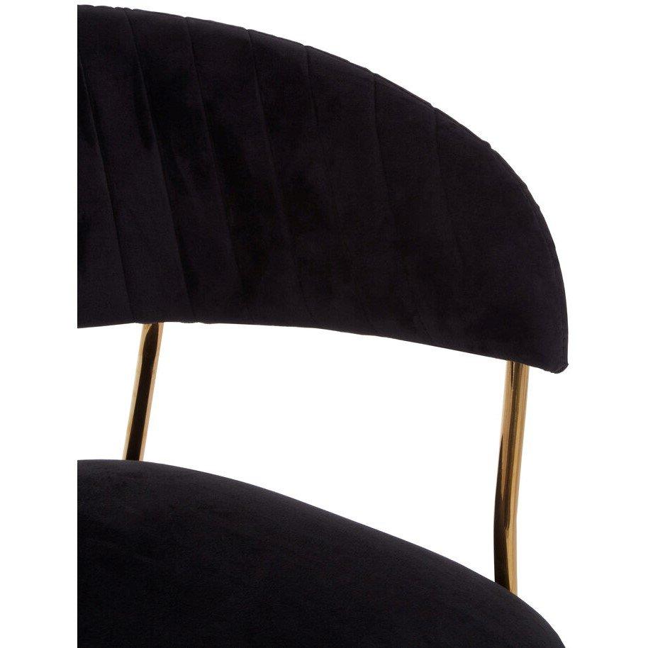 Black - Interiors by Premier - Tamzin Black Channel Gold Finish Dining Chair - 5