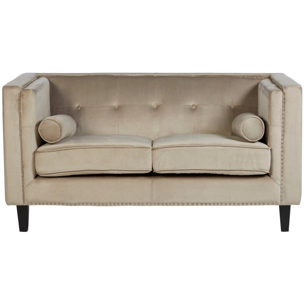 Interiors By Premier  Felisa Two Seater Mink Velvet Sofa - Brown