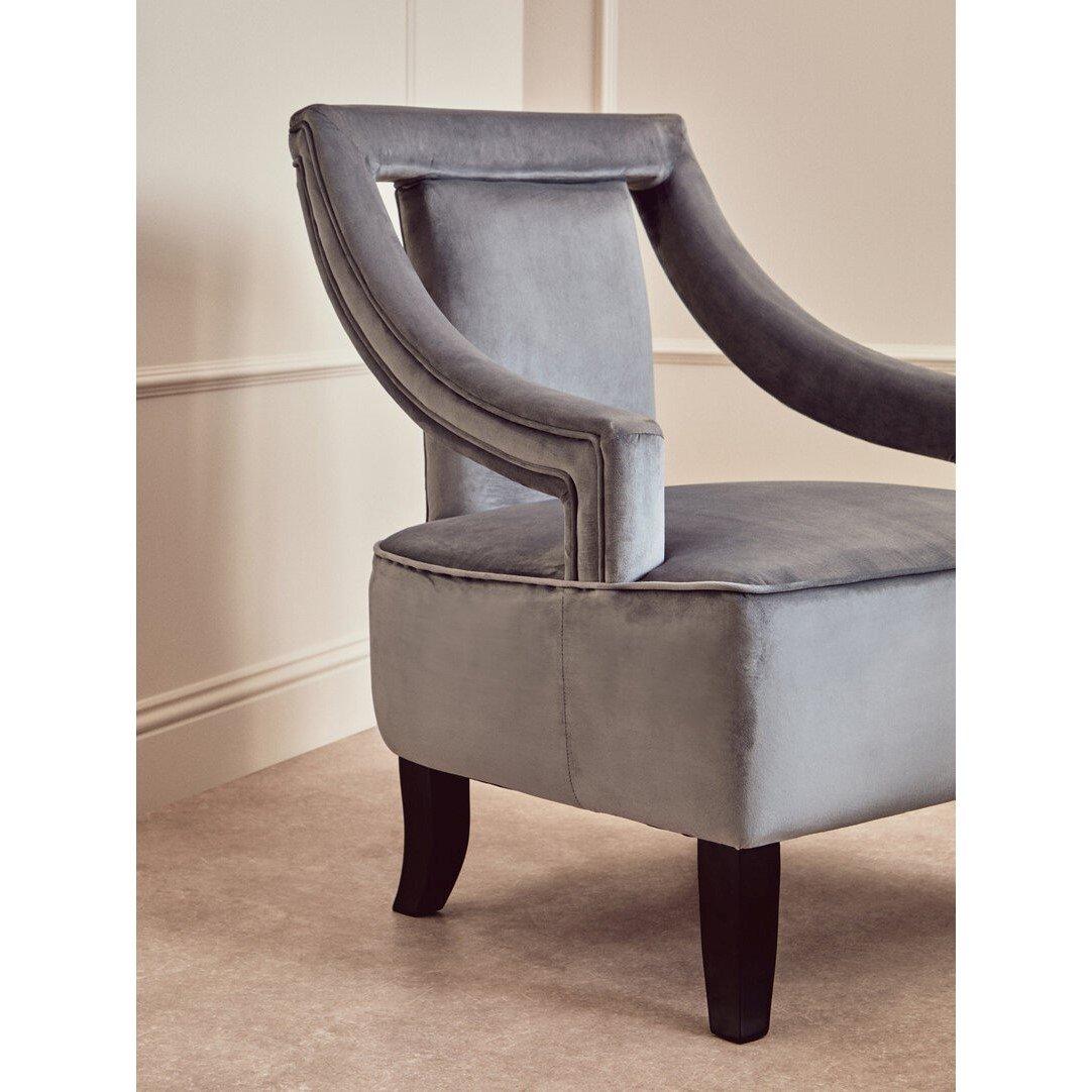 Grey - Fifty Five South - Faye Grey Velvet Chair - 1