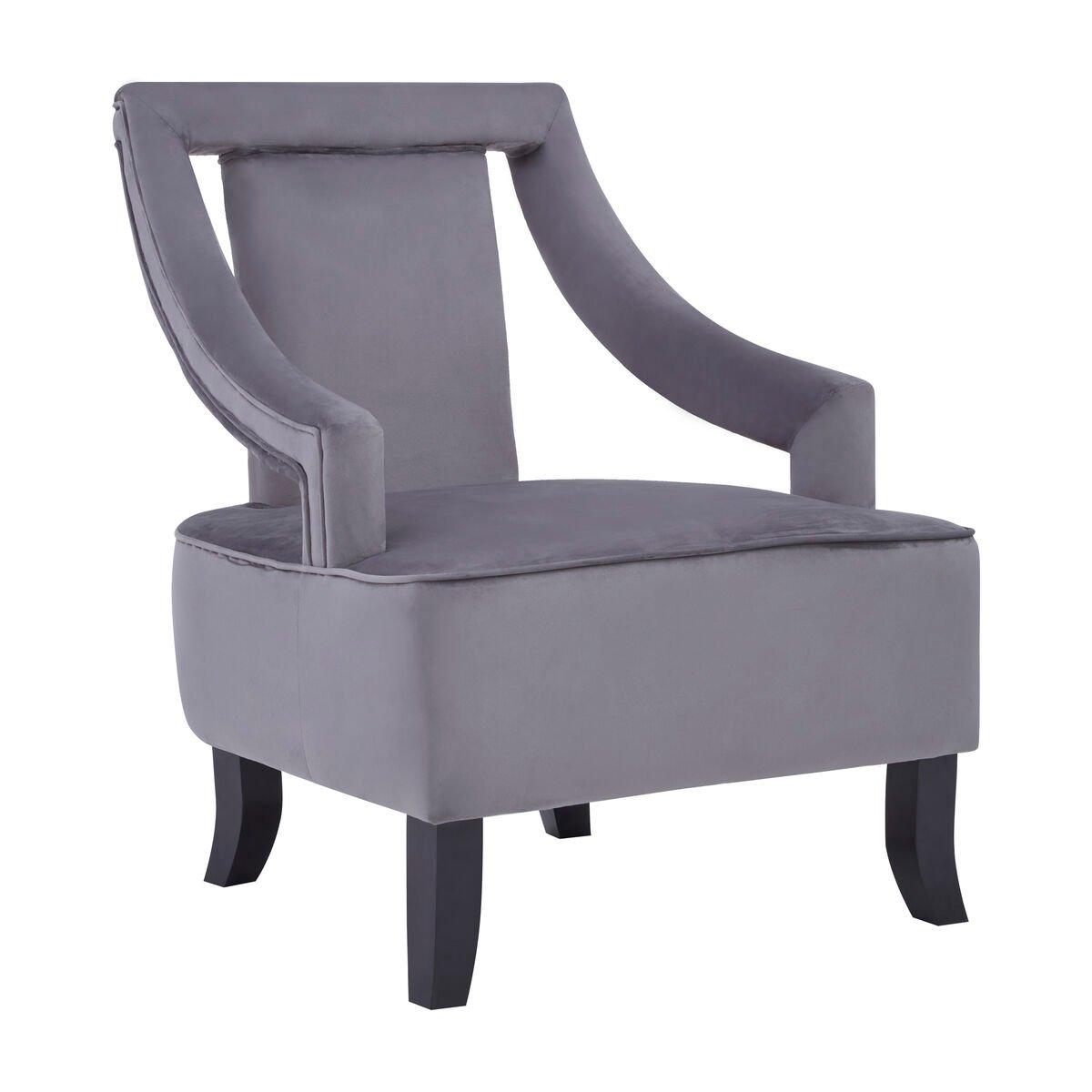 Fifty Five South  Faye Velvet Chair Grey
