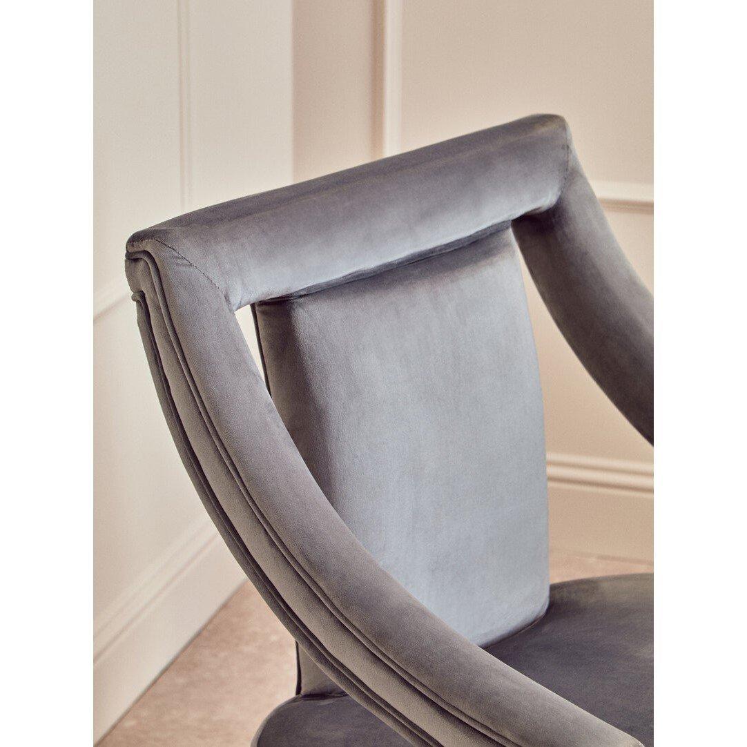 Grey - Fifty Five South - Faye Grey Velvet Chair - 2