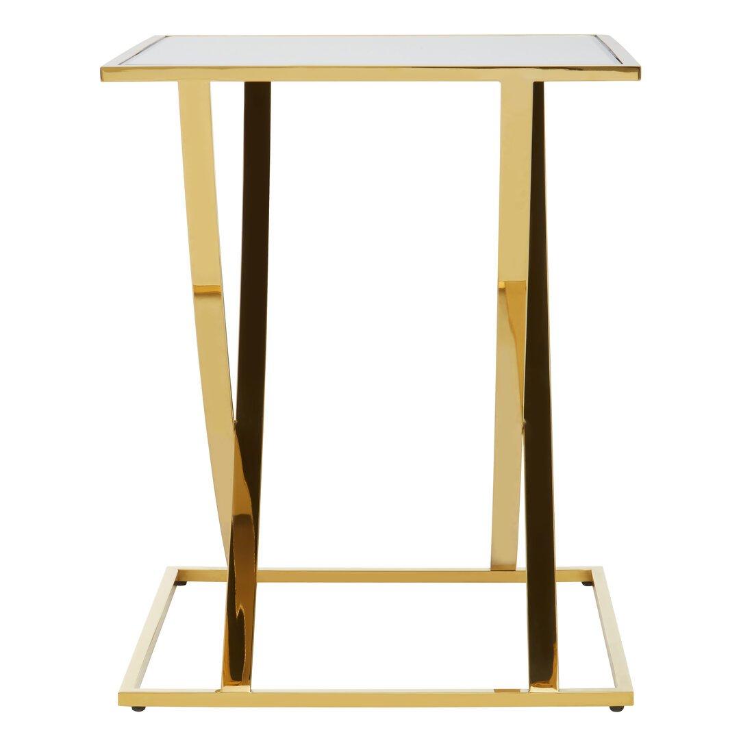 Interiors By Premier  Reena Finish Side Table Gold