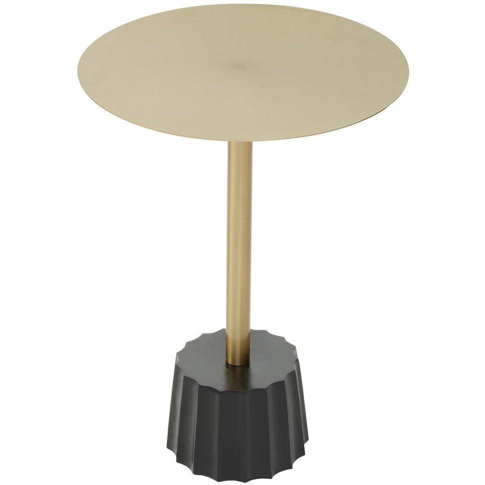 Interiors By Premier  Corra Side Table With Black Base - Gold