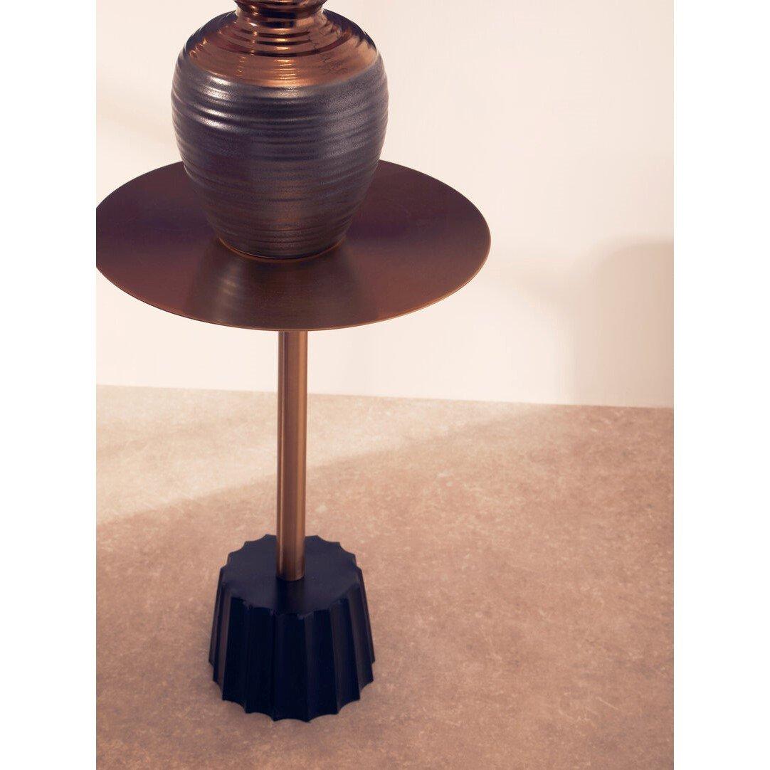 Gold - Interiors by Premier - Corra Side Table With Black Base - 2