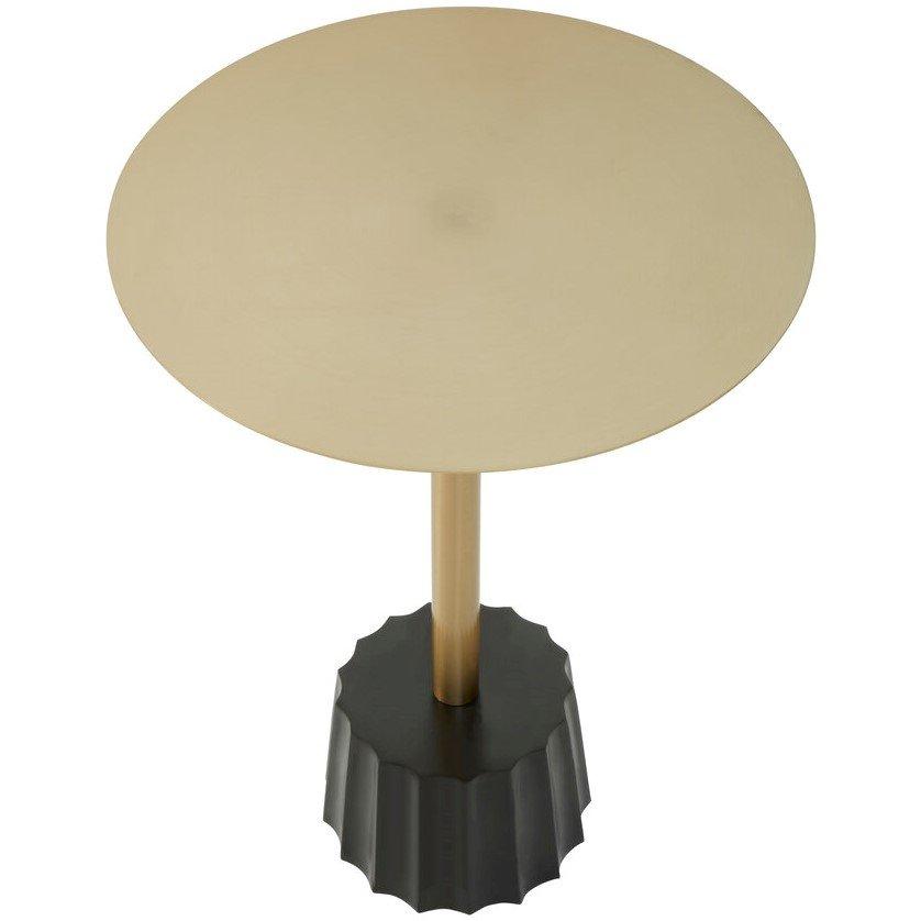 Gold - Interiors by Premier - Corra Side Table With Black Base - 3