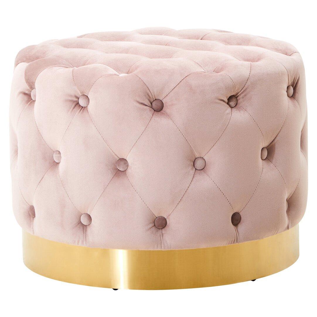 Pretty Pink Stool Interiors by Premier | Loretta Dusky Pink Velvet Stool With Matte Gold ...