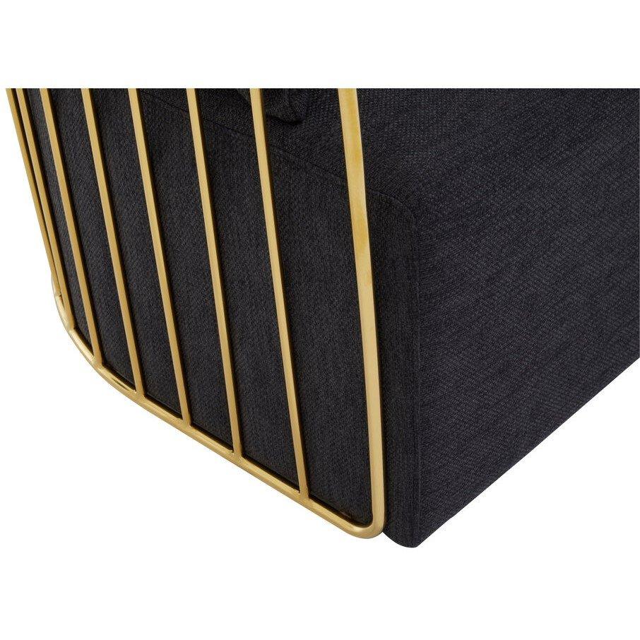 Gold - Fifty Five South - Azalea Two Seat Black Fabric Sofa - 3