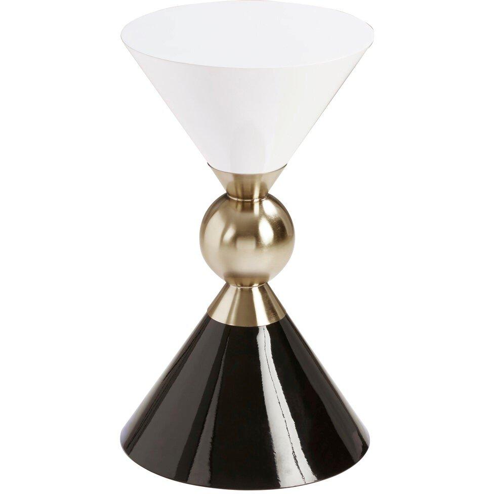 Fifty Five South  Martini Gold And Black Side Table - White