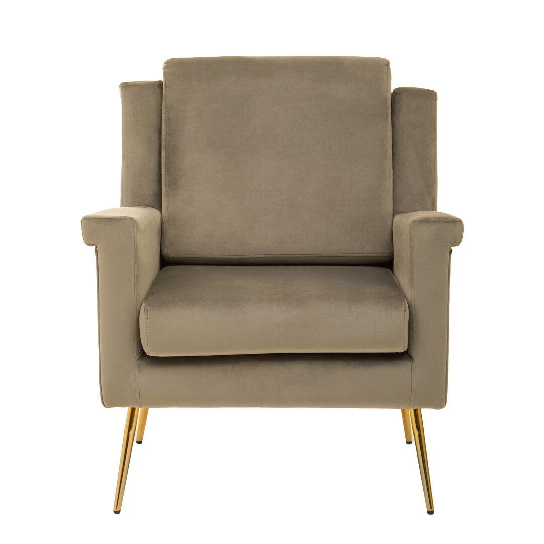 Interiors By Premier  Salma Mink Velvet Armchair. - Brown