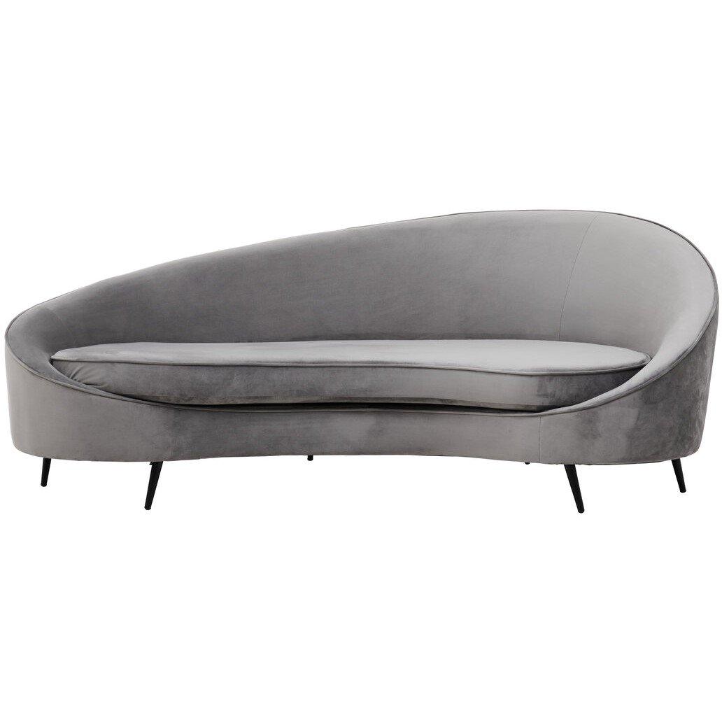 Interiors By Premier  Hasina Three Seat Velvet Sofa Grey
