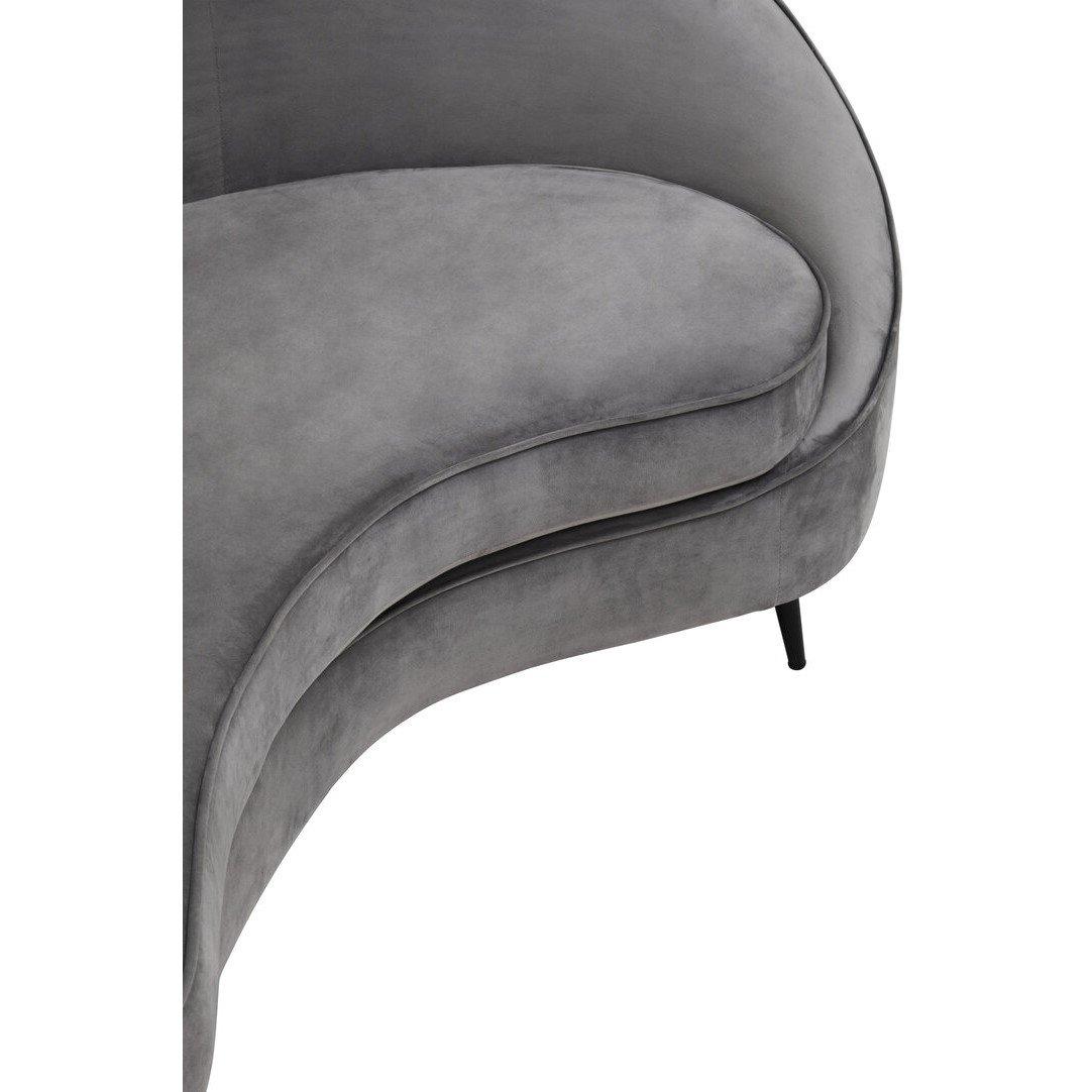 Grey - Interiors by Premier - Hasina Three Seat Grey Velvet Sofa - 5
