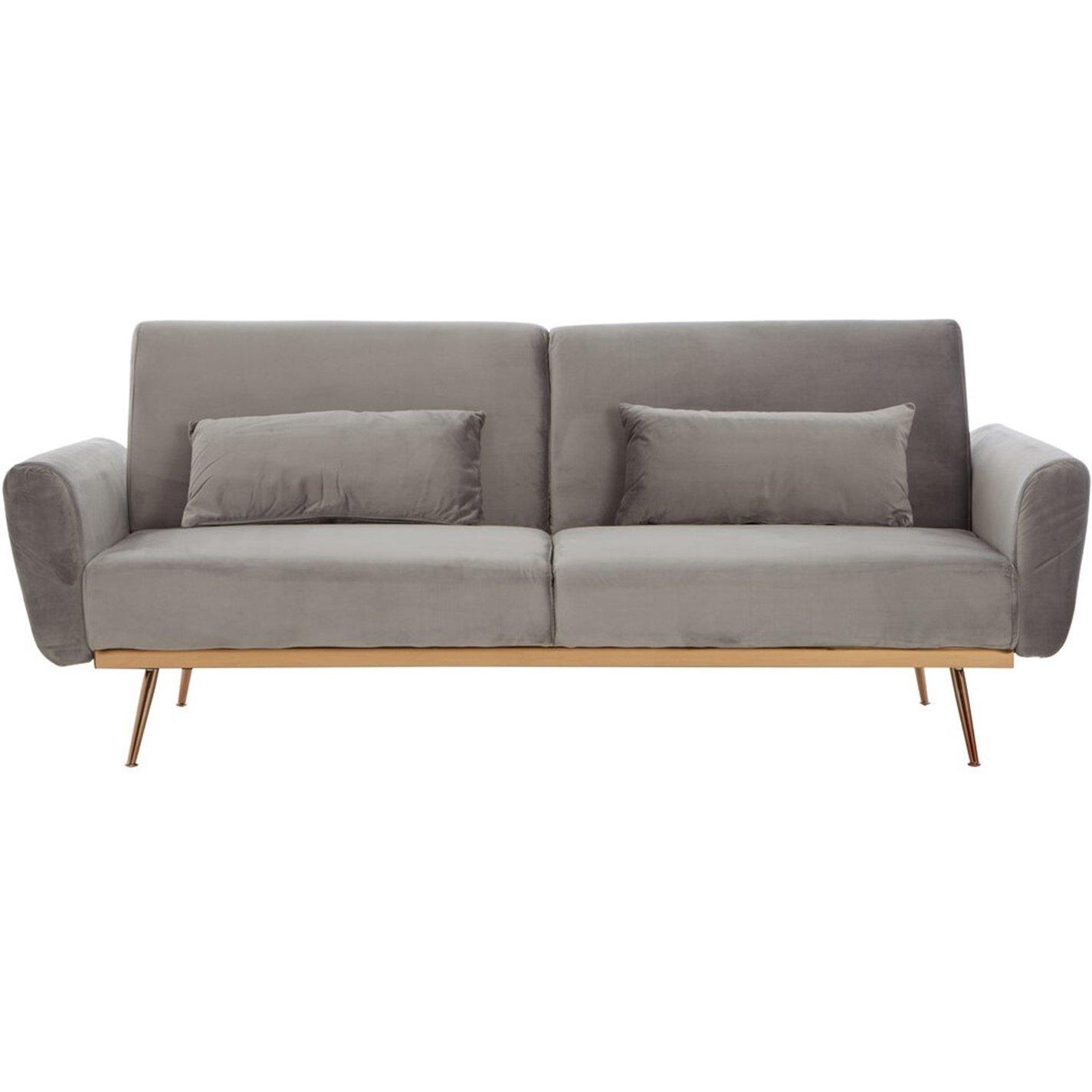 Grey - Interiors by Premier - Hatton Grey Velvet Sofa Bed - 2