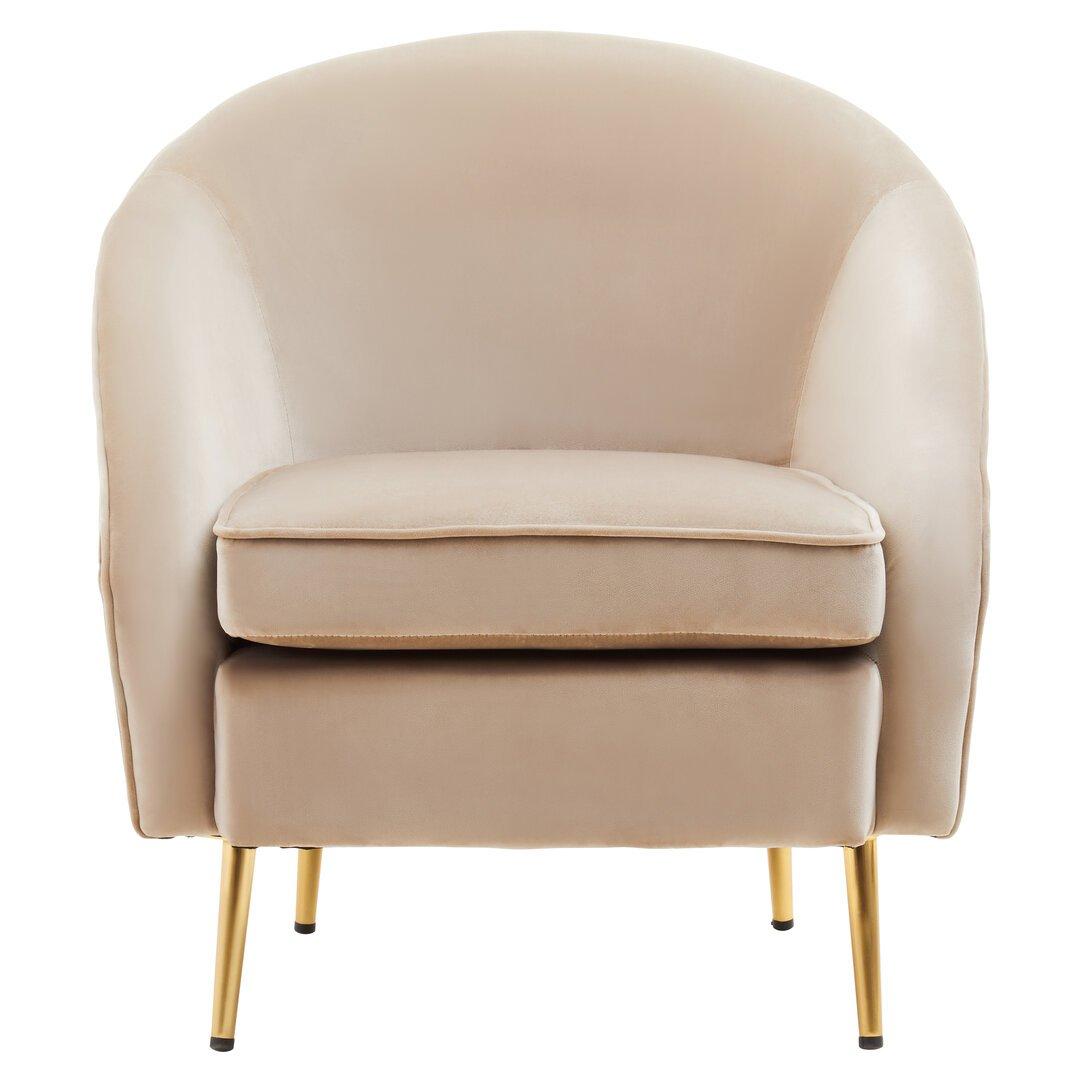 Beige - Interiors by Premier - Yasmeen Mink Velvet Armchair - 1
