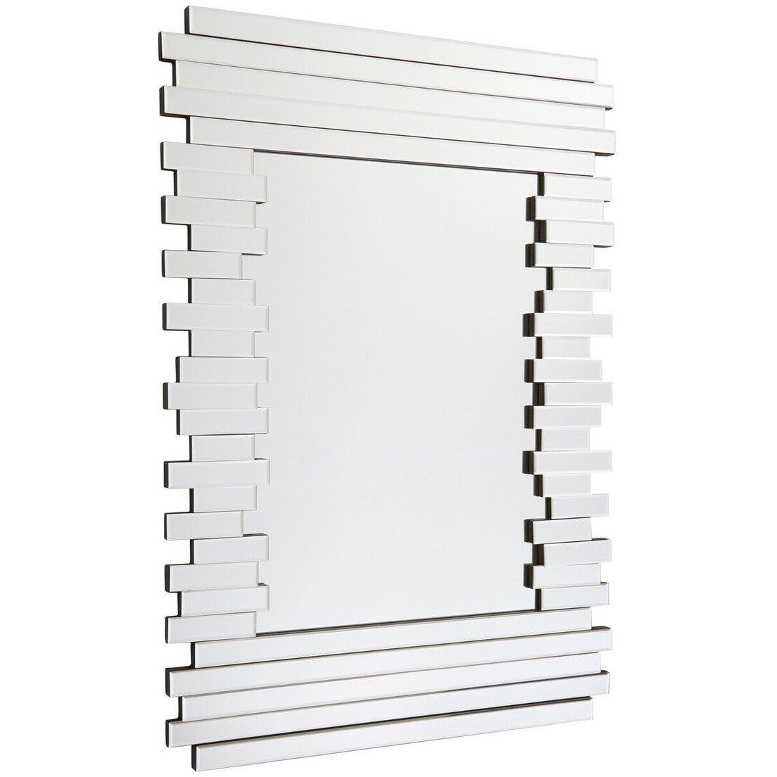 Silver - Fifty Five South - Puzzle Rectangle Deco Wall Mirror - 1
