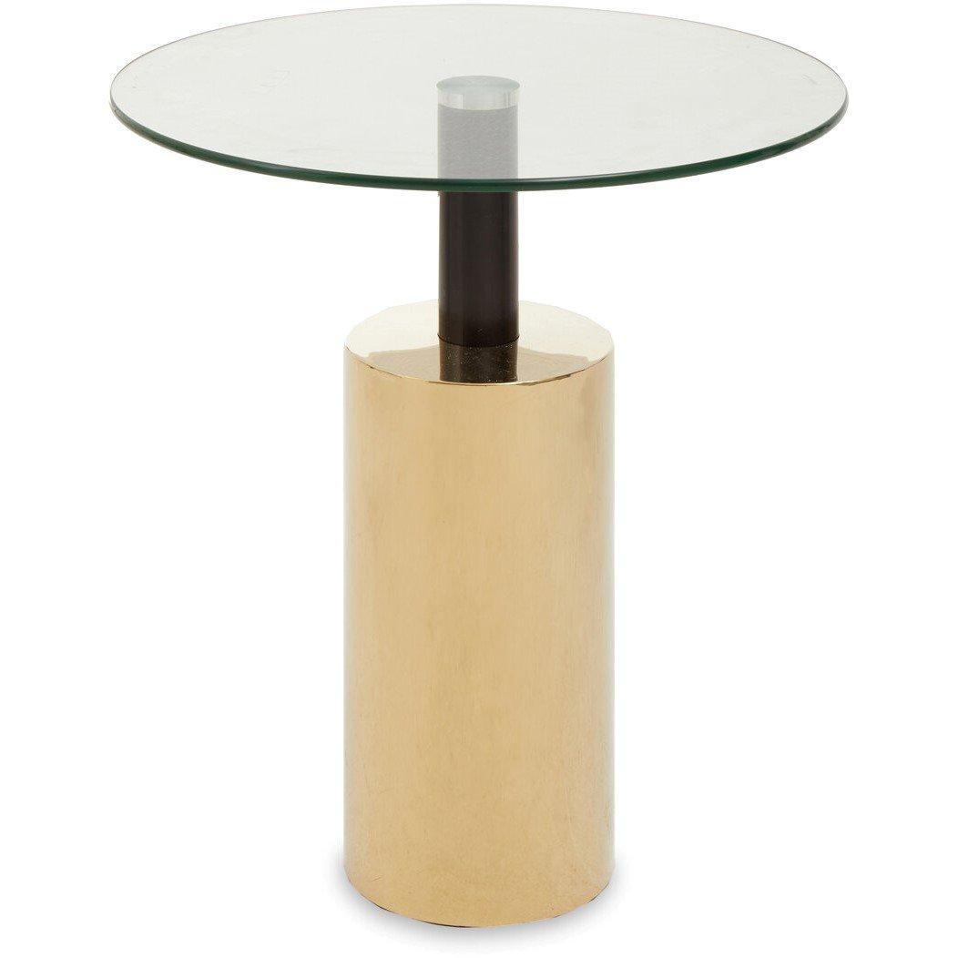 Fifty Five South  Oria Clear Glass Base Side Table Gold