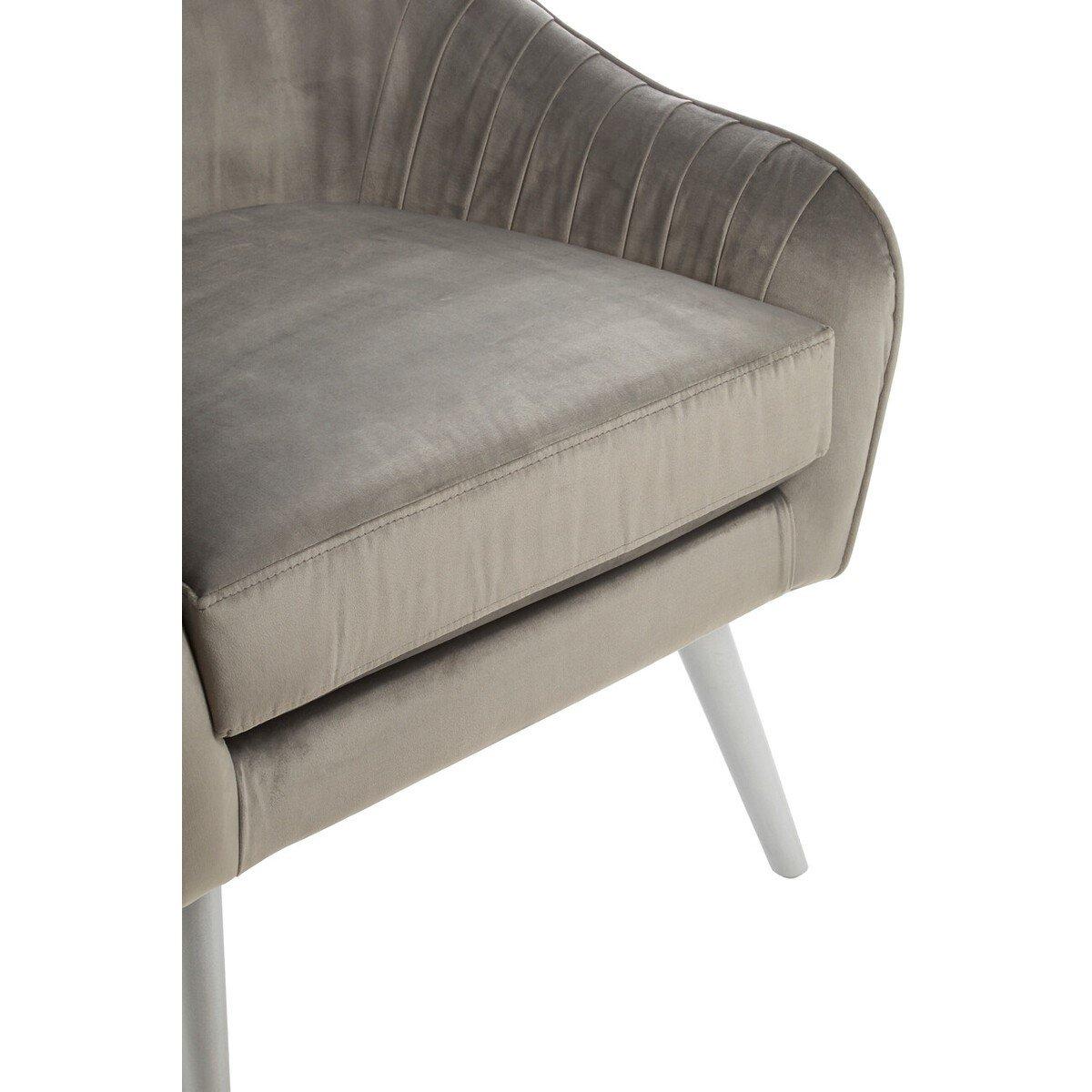 Grey - Interiors by Premier - Louxor Grey Velvet Chair - 3