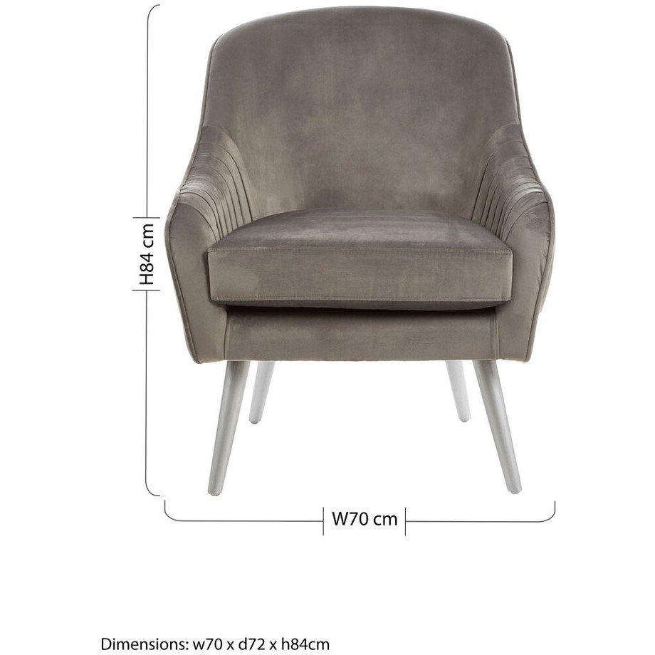 Grey - Interiors by Premier - Louxor Grey Velvet Chair - 5