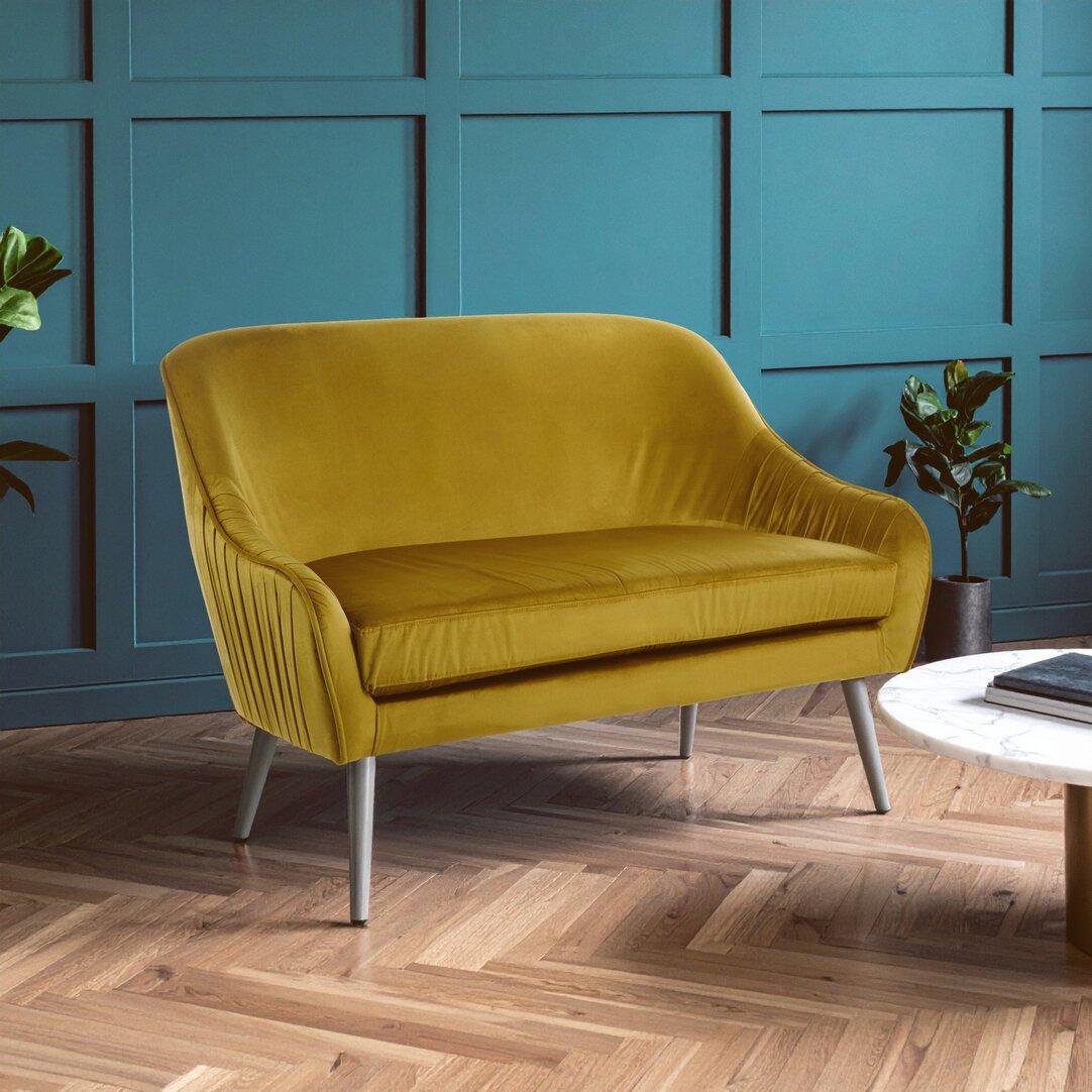 Interiors By Premier  Louxor Mustard Velvet Sofa - Yellow