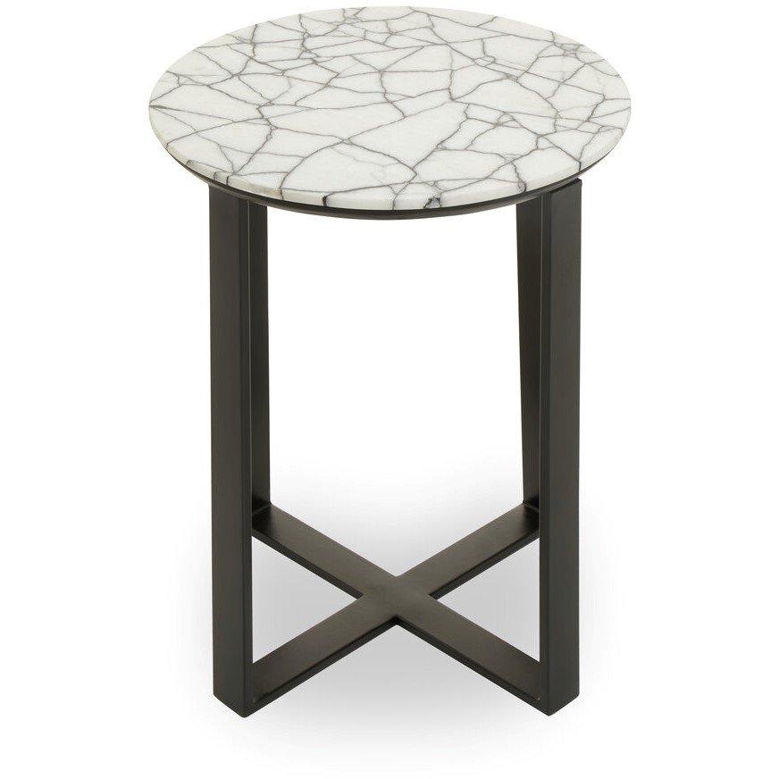 Fifty Five South  Marmara Marble Top Side Table - Black