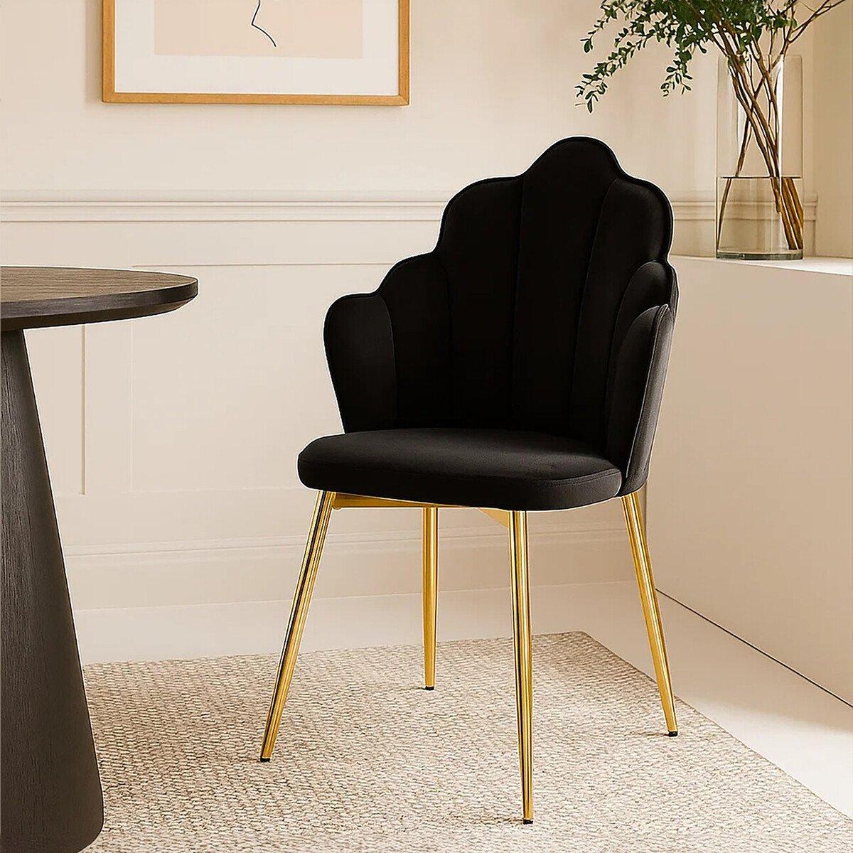 Interiors By Premier  Tian Velvet Dining Chair Black