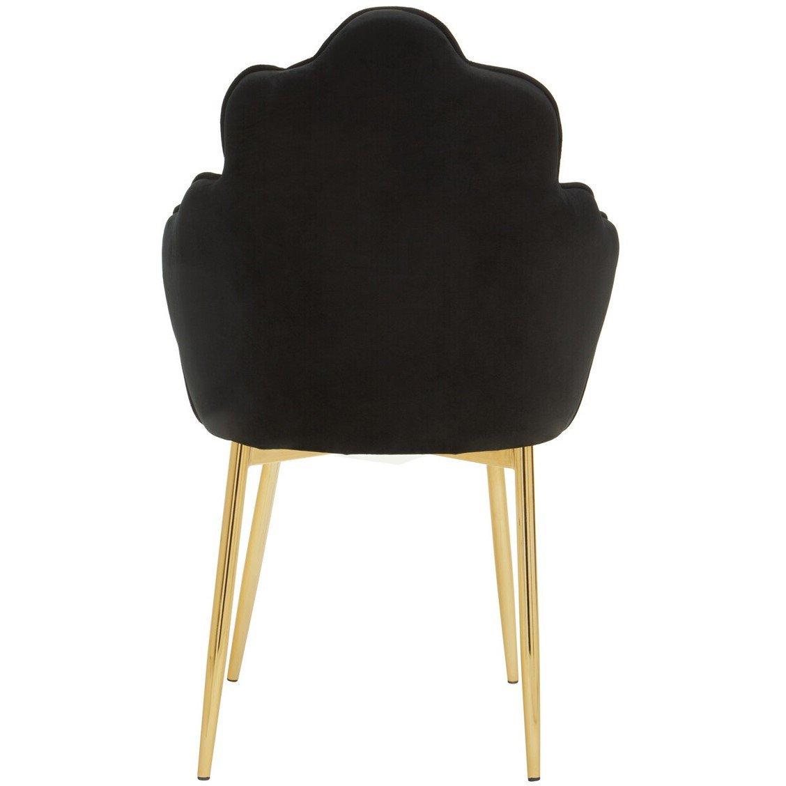Black - Interiors by Premier - Tian Black Velvet Dining Chair - 3