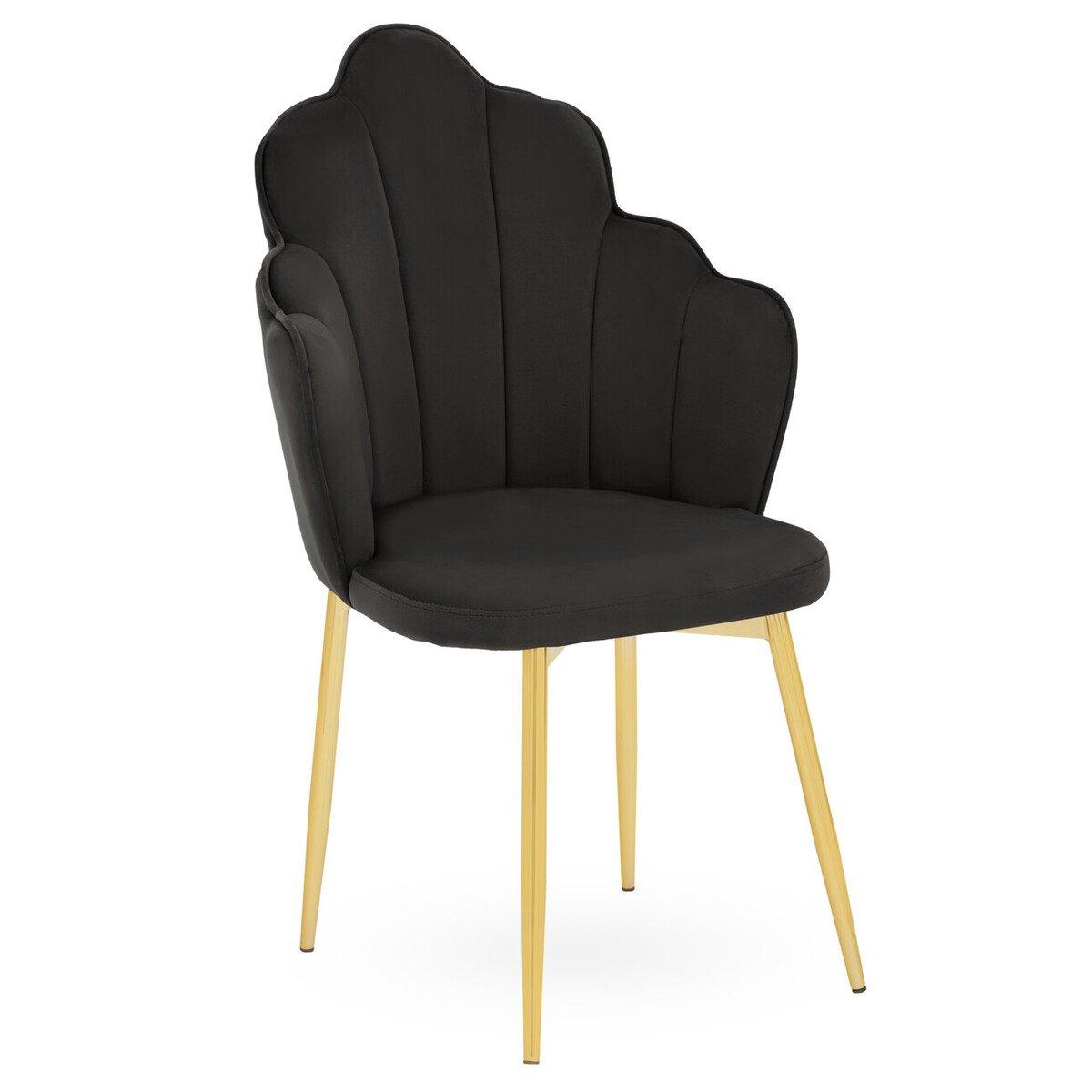 Black - Interiors by Premier - Tian Black Velvet Dining Chair - 5