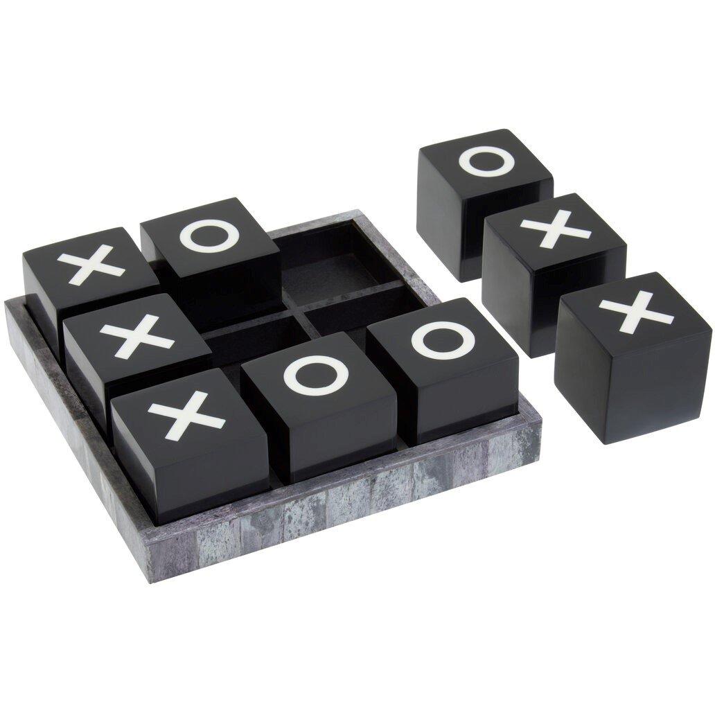 Fifty Five South  Churchill Games Grey Bone Noughts And Crosses - Black