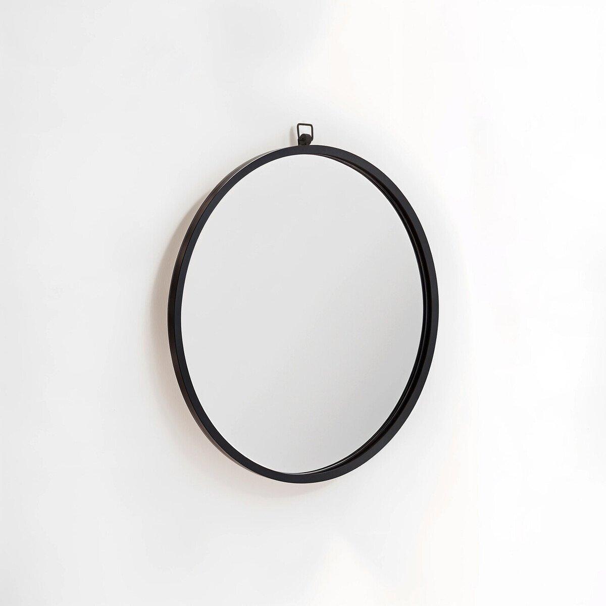 Black - Fifty Five South - Jacen Black Metal Frame Round Wall Mirror - 5