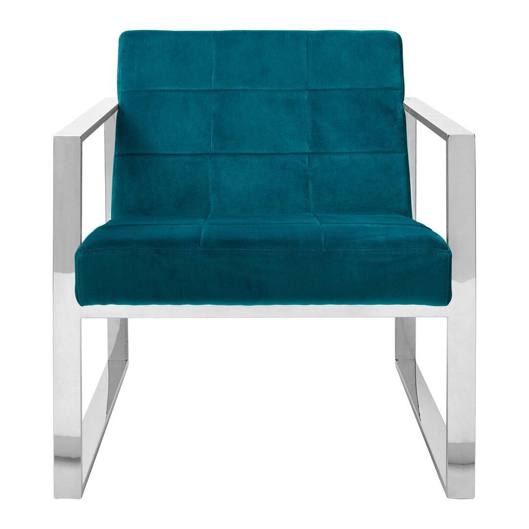 Blue - Fifty Five South - Vogue Teal Velvet Lounge Chair - 1
