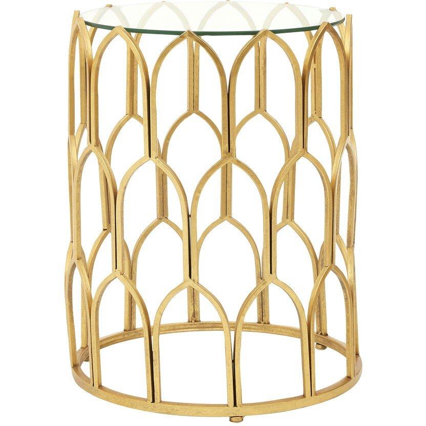 Interiors By Premier  Merlin Leaf Side Table Gold
