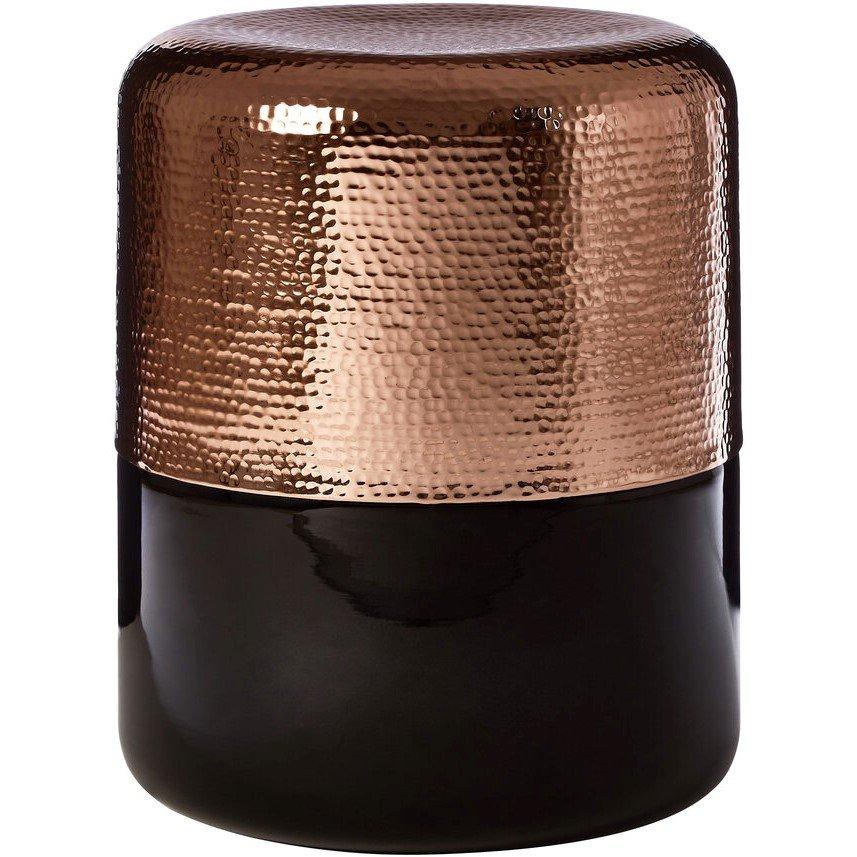 Fifty Five South  Margot Black Glass And Copper Side Table - Gold