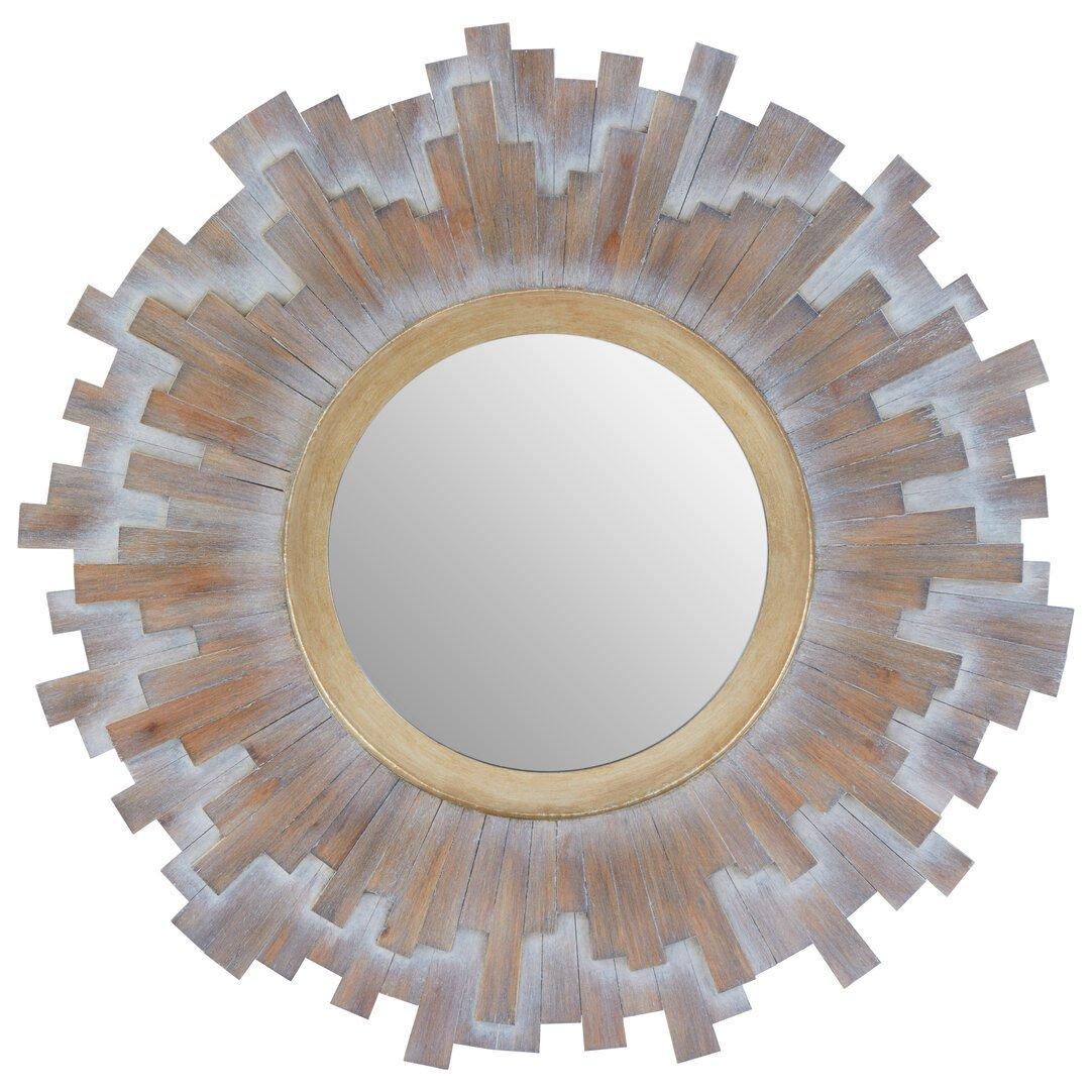 Interiors By Premier  Sunburst level Wooden Wall Mirror - Grey