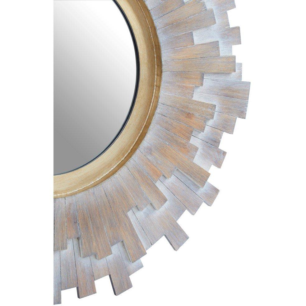 Grey - Interiors by Premier - Sunburst Multilevel Wooden Wall Mirror - 4