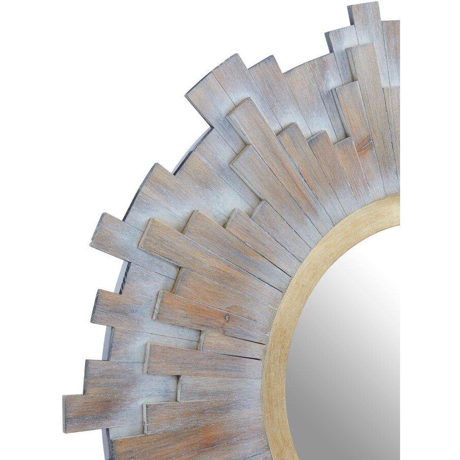 Grey - Interiors by Premier - Sunburst Multilevel Wooden Wall Mirror - 5