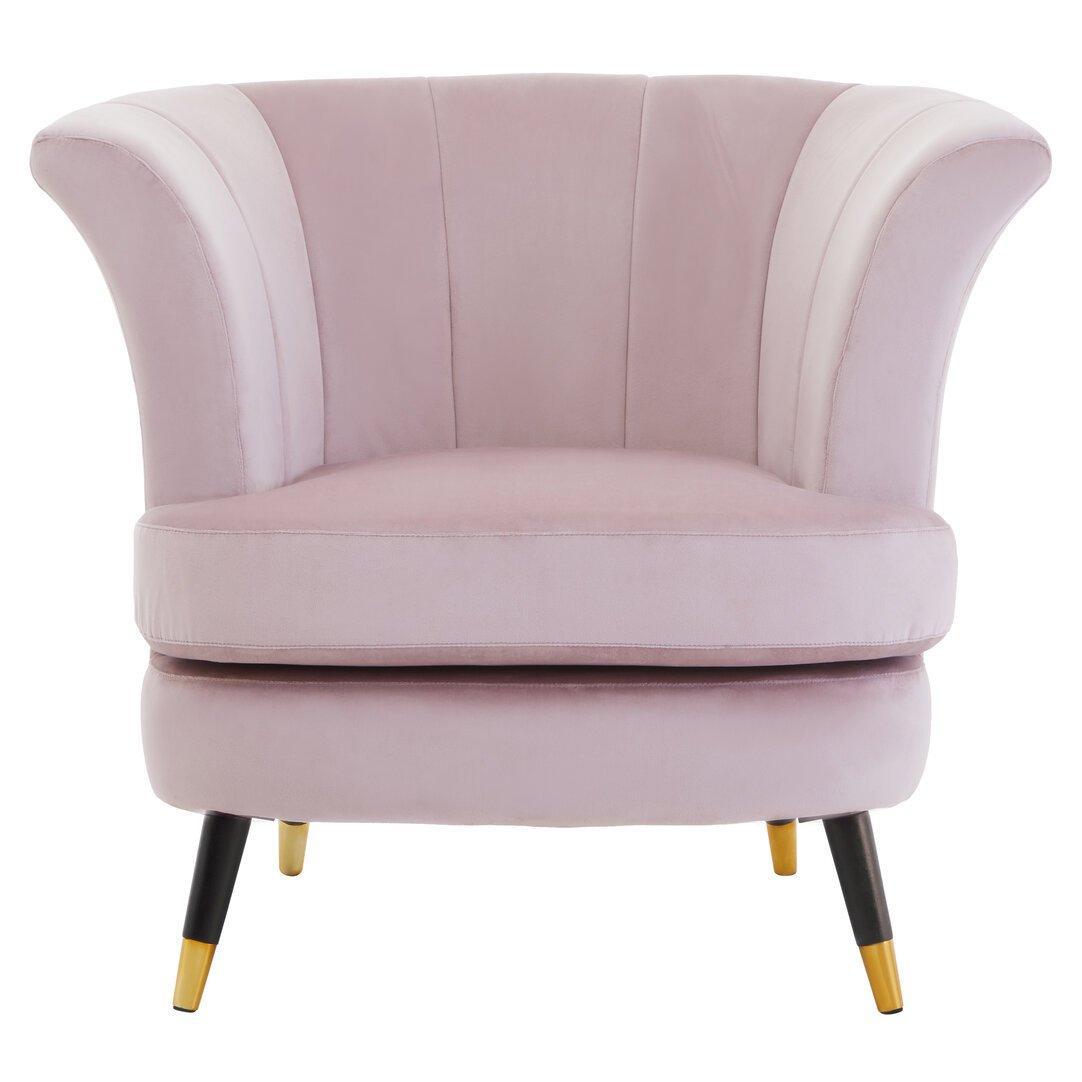 Pink - Interiors by Premier - Loretta Dusky Pink Velvet Curved Accent Chair - 1