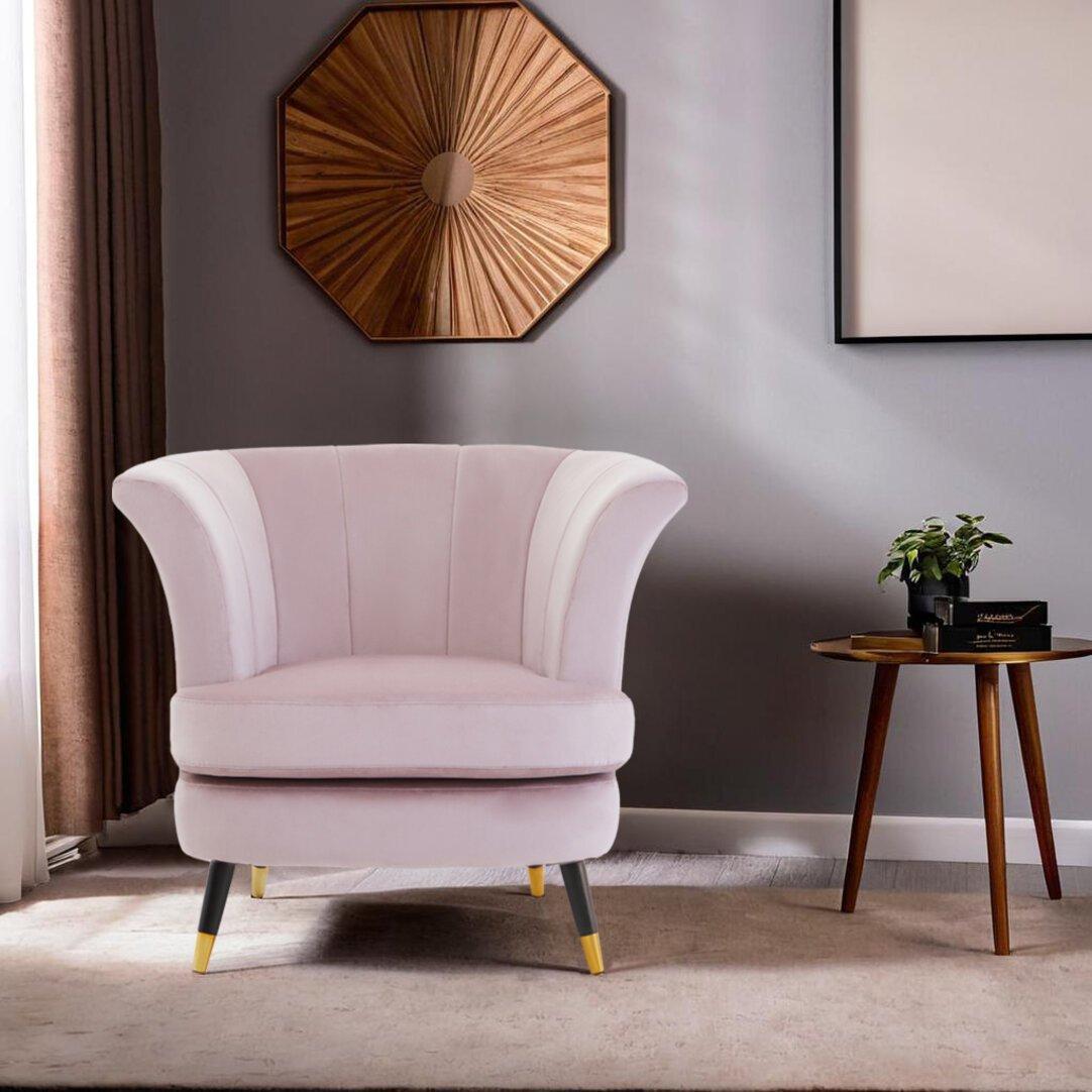 Pink - Interiors by Premier - Loretta Dusky Pink Velvet Curved Accent Chair - 2