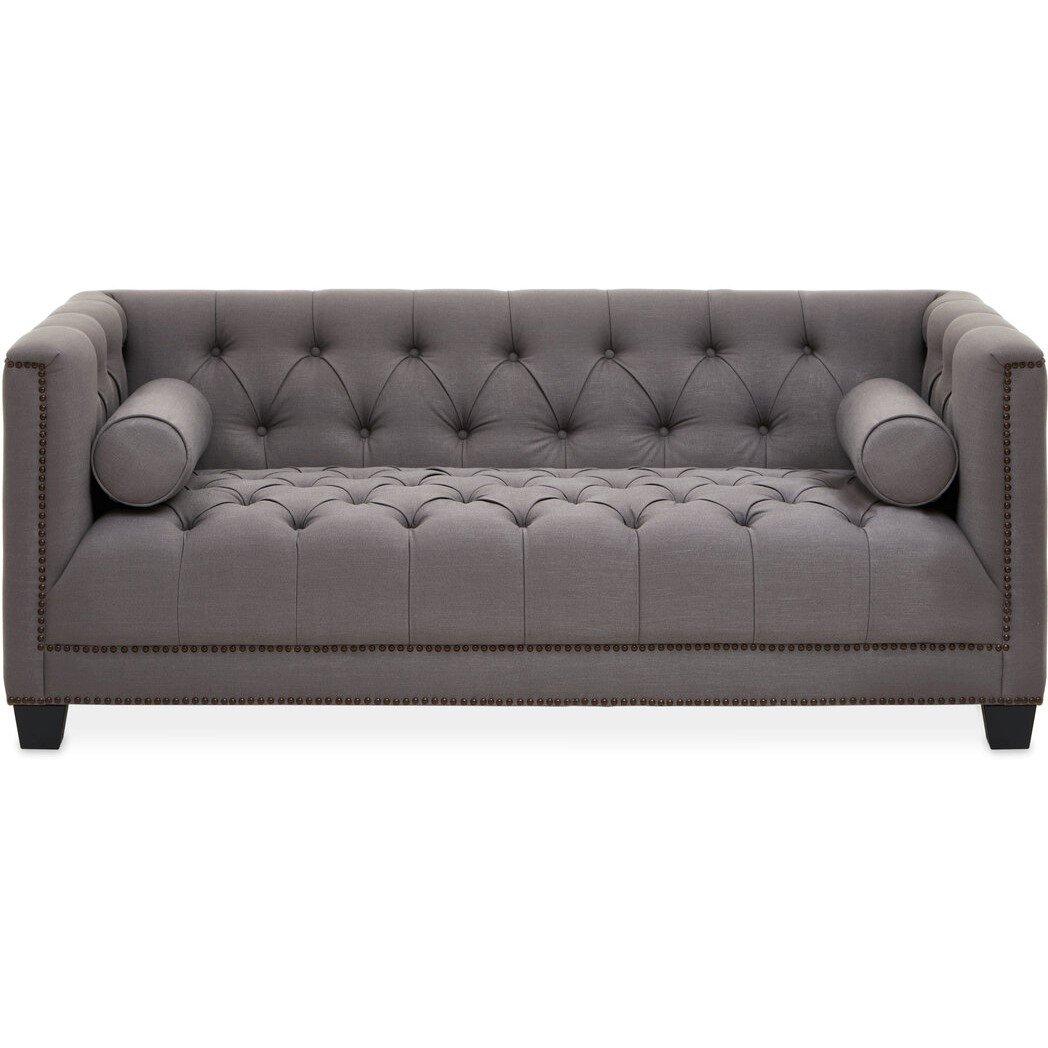 Grey - Fifty Five South - Surina 2 Seat Grey Fabric Sofa - 1