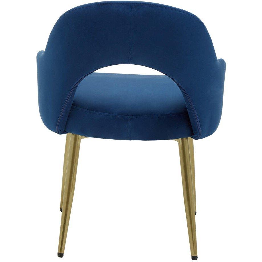 Blue - Interiors by Premier - Dani Midnight Velvet Dining Chair - 3
