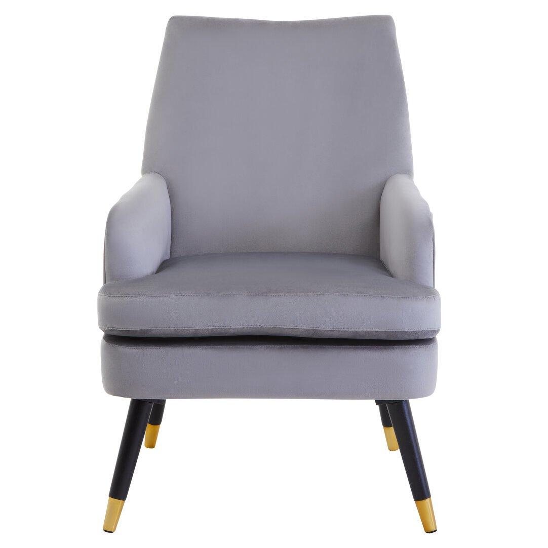 Interiors By Premier  Loretta Mink Velvet Accent Chair - Grey